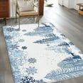 thumbnail image 2 of Kitchen Mats for Floor 3x5 Ft, Blue Christmas Non Slip Area Rugs for Kitchen Bedroom Entryway, Xmas Tree Snowflake Elk Winter Washable Carpet Runner Rug Floor Mats for Bedroom Home Decor, 2 of 9