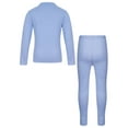 thumbnail image 2 of Haitryli Girls Boys Thermal Underwear Set Kids Base Layer Round Neck T-shirt with and Leggings Set Blue 15-16, 2 of 7