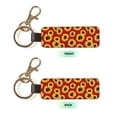 thumbnail image 2 of Wukai Sunflowers On Red Print Leather Car Keychain, Universal Key Fob Keychain, Leather Key Chain Holder for Men and Women,360 Degree Rotatable, 2 of 5