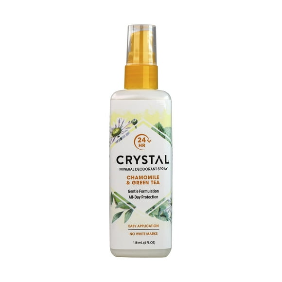 Desodorante mineral en aerosol Crystal Essence, manzanilla y té verde, 4 oz