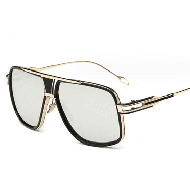 Apuakthei Sunglasses for Men Retro Goggle Metal Frame Classic Eyewear