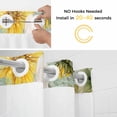thumbnail image 3 of No Hook Shower Curtain with Snap in Liner, Farnhouse Bee Spring with Sunflower Waterproof Fabric Bathroom Curtain Mesh Top Window, Watercolor Leaves on Retro Wood Shower Curtains 48x72in, 3 of 9