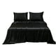 thumbnail image 2 of Sábanas de satén tamaño queen, juego de sábanas negras de 4 piezas con microfibra sedosa, 1 sábana ajustable de bolsillo profundo, 1 sábana encimera y 2 fundas de almohada - Suaves y suaves (negro), 2 of 6