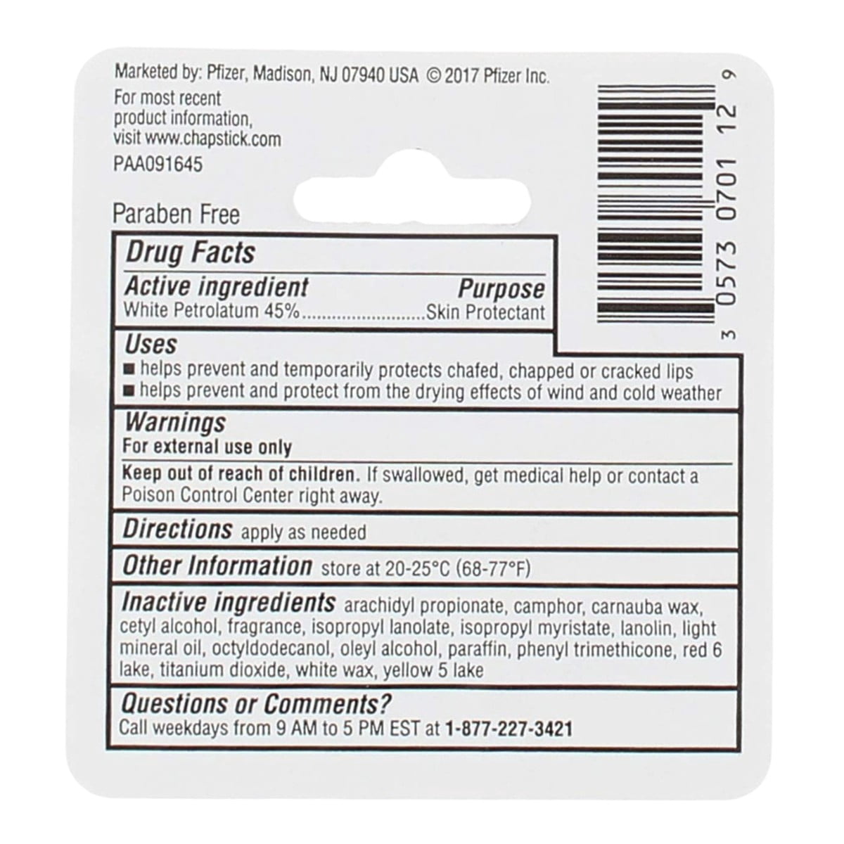 Chapstick Classic Original 0.15 Ounce (Pack of 12)