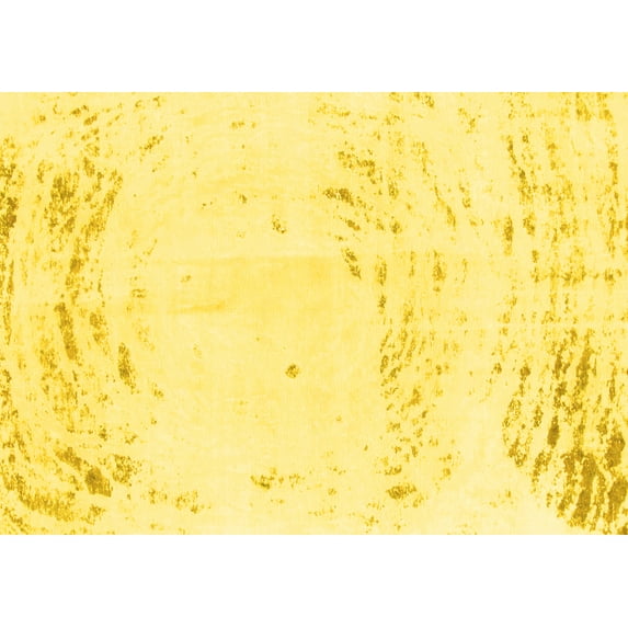 Ahgly Company Machine Washable Indoor Rectangle Abstract Yellow Modern Area Rugs, 2' x 3'