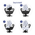 thumbnail image 4 of Fish Office Chair Slipcover, Rhythmic Japanese Style Waves and Koi Fish Pattern on Plain Backdrop, Protective Stretch Decorative Fabric Cover, Standard Size, White Dark Lavender, by Ambesonne, 4 of 5