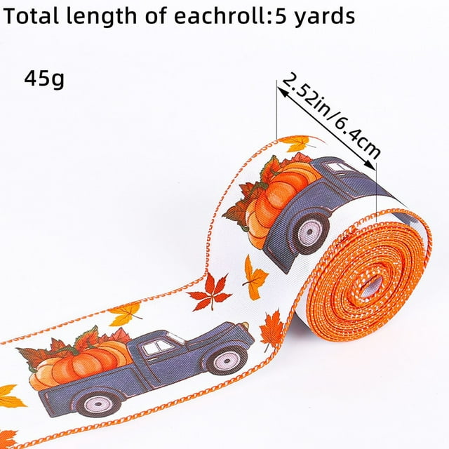 Ribbon for Gifts Thanksgiving Festival Decorative Ribbon Pumpkin Maple Leaf Ribbon Thanksgiving Gift Packaging Tape Gift Ribbons for Presents