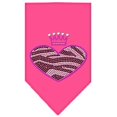 thumbnail image 1 of Zebra Heart Rhinestone Bandana Bright Pink Large, 1 of 1