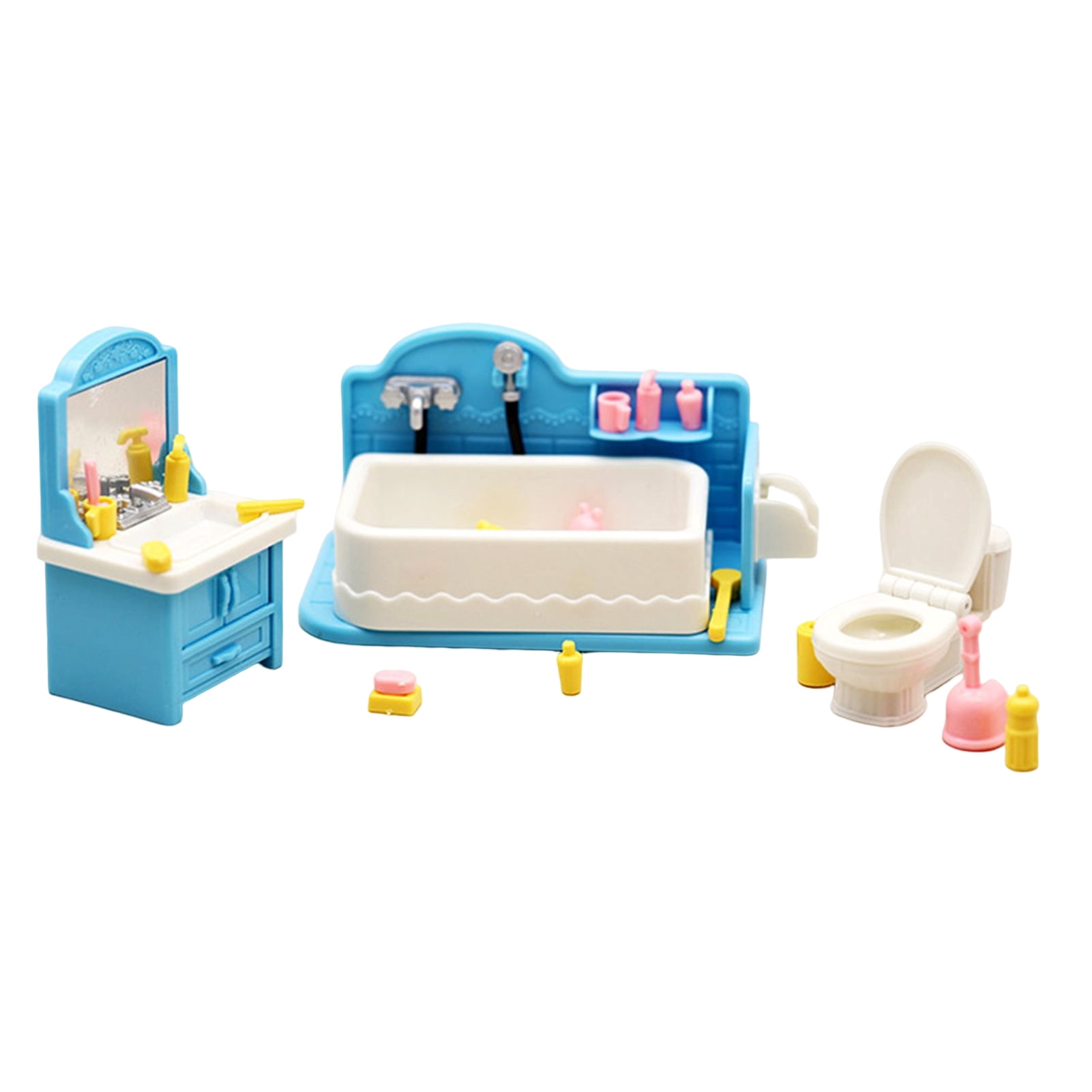 wirlsweal Play Pretend Toys Dollhouse Furniture Bathroom Toy Model 3D ...