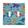 thumbnail image 2 of Dailycode Light Switch Plate Covers 3 Gang Wall Plate Plastics Outlet Covers for Kitchen Home Office Decor Cartoon Dinosaurs in Various Colors, 2 of 8