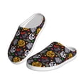 thumbnail image 2 of Daiia Pumpkin And Flying Bat Print Women’s Fuzzy Slippers Memory Foam Lightweight House Shoes Cozy Loafer Flannel House Shoes-44/45, 2 of 7