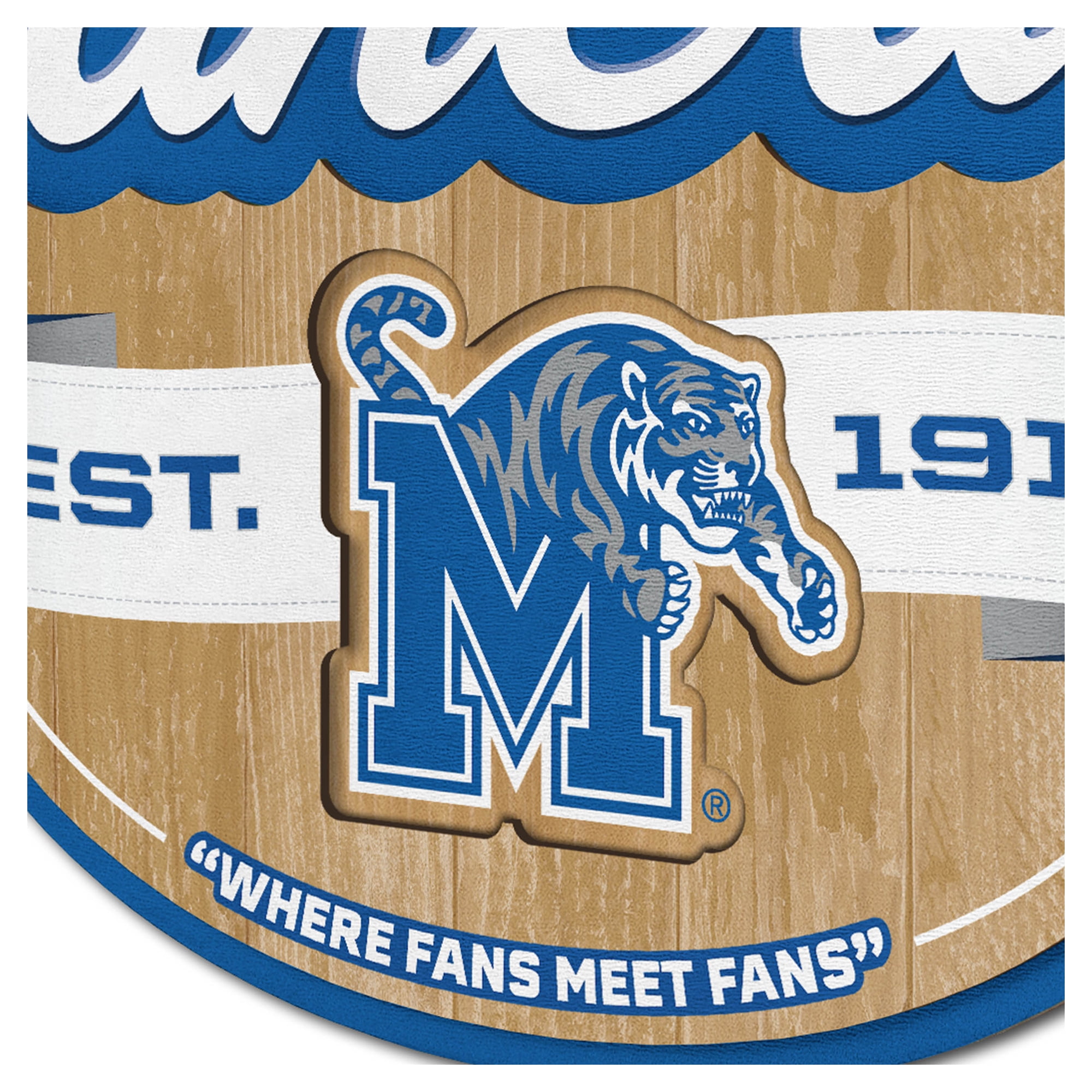 IDNA Memphis Tigers 12.5" x 17" Fan Cave Sign