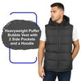 thumbnail image 5 of Heavyweight Hooded Puffer Vest for Men – Water-Resistant, Full Zipper, 5 of 8