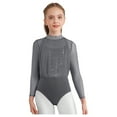thumbnail image 5 of iiniim Gymnastics Leotard for Girls Sparkly Sheer Mesh Long Sleeve Figure Skating Bodysuit One Piece Jumpsuit Grey 10, 5 of 7