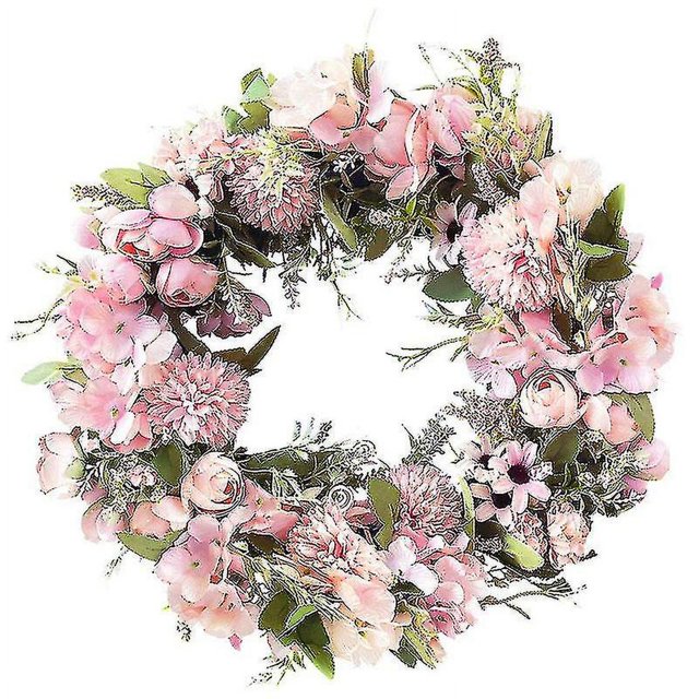 Guirnaldas rosas realistas hechas a mano para puerta de entrada, ventana, boda, decoración de pared para el hogar - 17 pulgadas artificiales