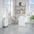 thumbnail image 2 of Echo L Shaped Desk with Mobile File Cabinet in Pure White - Engineered Wood, 2 of 7