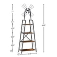 thumbnail image 2 of 4-Tier Bookshelf,Display Storage Shelves with Metal Frame,Bookcase Organizer with Windmill for Living Room,Home Office, 2 of 7