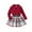 Red White, variant on GYRATEDREAM Toddler Baby Girls Skirt 3Pcs Set Little Kids Lapel Long Sleeve Pit Strip Ribbed T Shirt Top Plaid Pleated Mini Skirt with Belt Outfits Fall Winter Clothes for 12 Months-5 Years Red