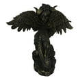 thumbnail image 3 of Faux Bronze Greek Guardian Winged Lion Chimera Gargoyle With Goat Horns Figurine, 3 of 10