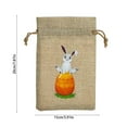 thumbnail image 3 of HongHeng 1Pc Easter Burlap Gift Bags Easter Drawstring Candy Treat Bags Bunny Linen Jute Gift Bags Easter Goodie Bags for Kids Easter Party Supply, 3 of 6
