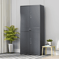 thumbnail image 4 of Magshion 71" Metal Garage Storage Cabinet with Locking Doors & Drawer, Adjustable Shelves for Home, Office, Grey, 4 of 10