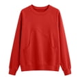 thumbnail image 5 of Womens Oversized Sweatshirts Pullover Round-Neck Casual Fall Clothes Casual Sweaters Tops Fleece Workout Winter Clothes, 5 of 6