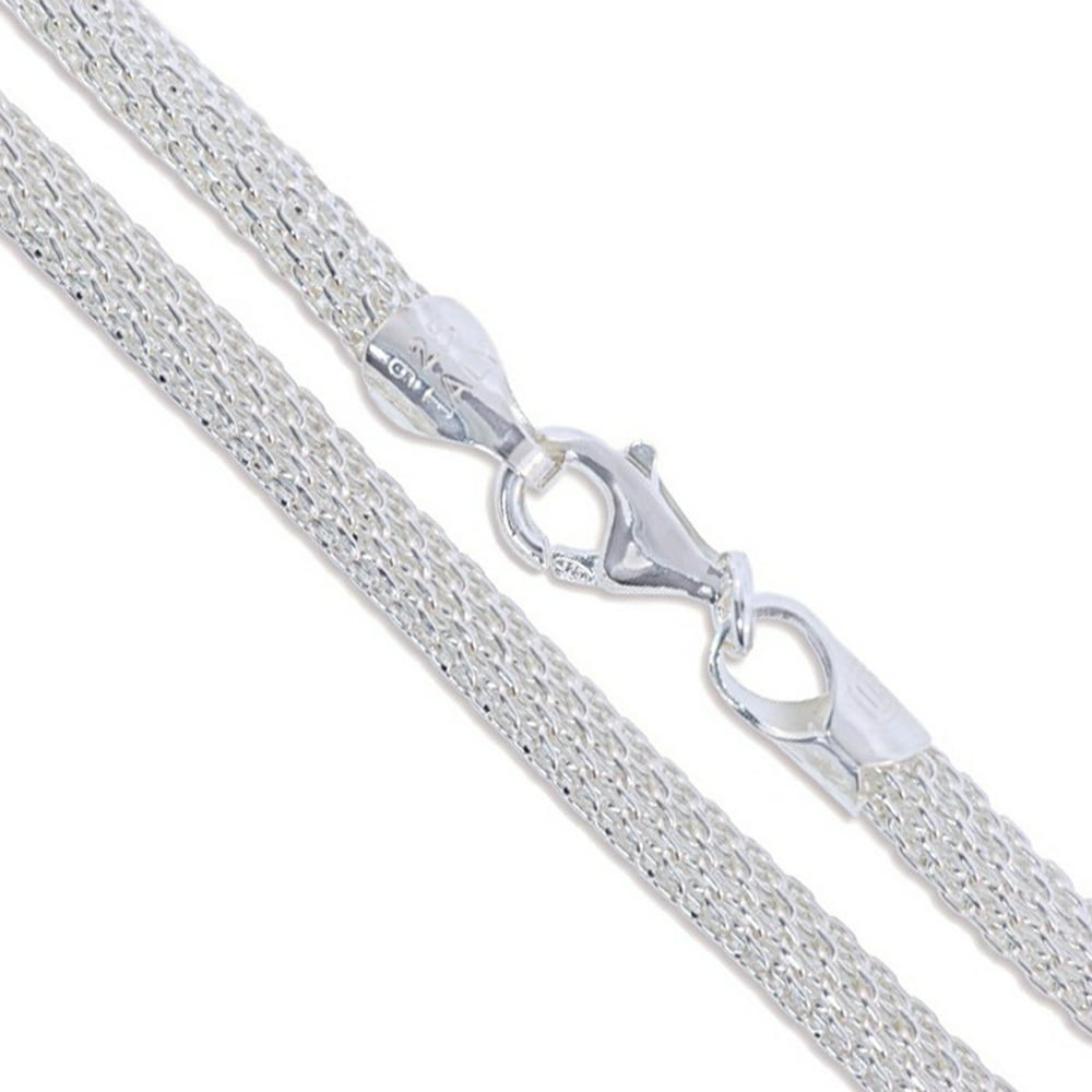 Sac Silver - Sterling Silver Unique Italian Mesh Rope Chain 3mm Solid