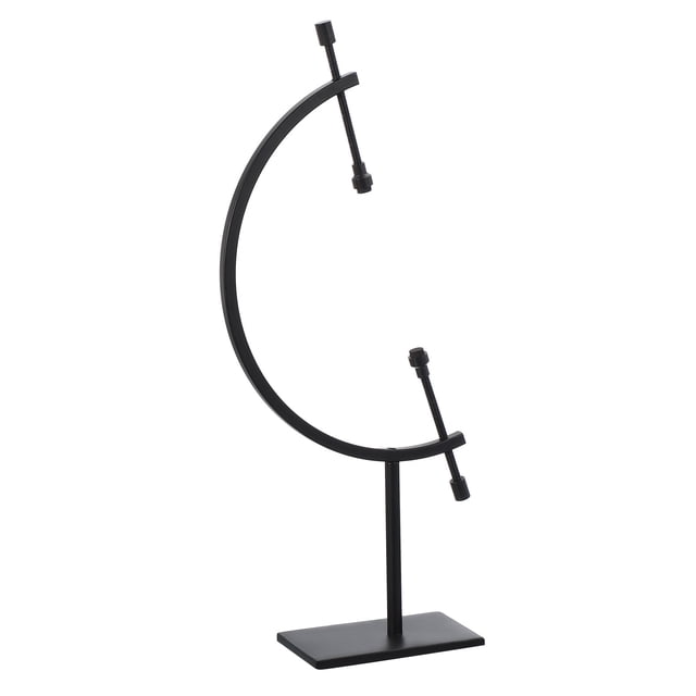 Soporte de exhibición de esfera de metal Uxcell, sostiene hasta 5.1" soporte de esfera de cristal para exhibir globos, minerales, decoraciones, souvenirs, ornamento, negro