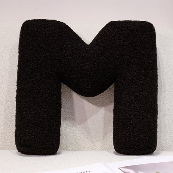 Black Letter Pillow, 26 Letter Pillows Cute Soft Letter Decorative Pillows English Alphabet Throw Pillows Cushion, Monogram Letter Cushions for Home Decor, Gift, Photo Prop (M)