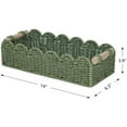 thumbnail image 7 of Toilet Paper Storage Basket Scalloped Edge Home Decor Green Basket, Living Room Cozy Decor, Paper Rope Small Baskets for Over Toilet Storage Shelf, End Table, Shelves, with 2 Wooden Handles, 7 of 7