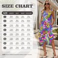 thumbnail image 2 of HELLHERO Psychedelic Floral Print Casual Midi Dress, Pleated Sleeveless Sundress Side Pockets Round Neck Asymmetric Hem Midi Dress, 2 of 8