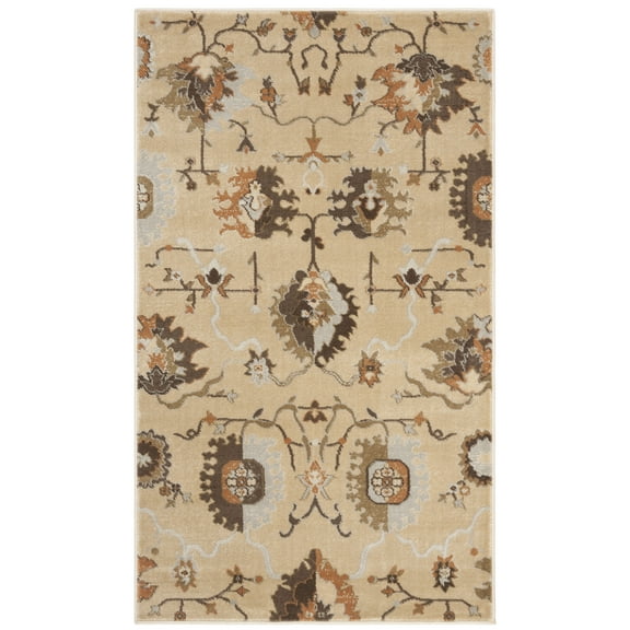 SAFAVIEH Florenteen Franklin Abstract Floral Area Rug, Ivory/Brown, 3' x 5'