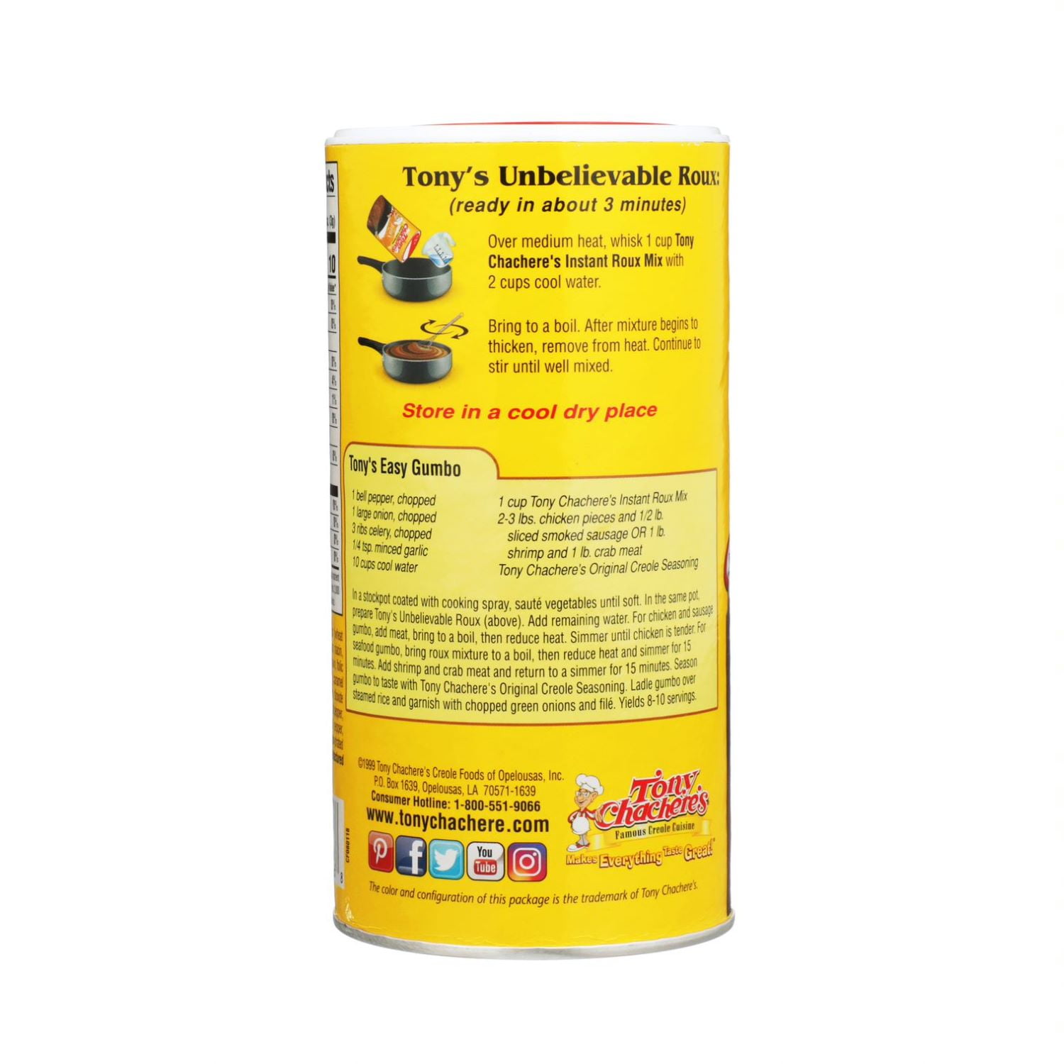 (2 pack) Tony Chachere’s, Roux, Cajun, Instant 10 oz, Shelf Stable, Nut Free, No MSG
