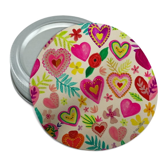 Colorful Hearts Valentines Round Rubber Non-Slip Jar Gripper Lid Opener