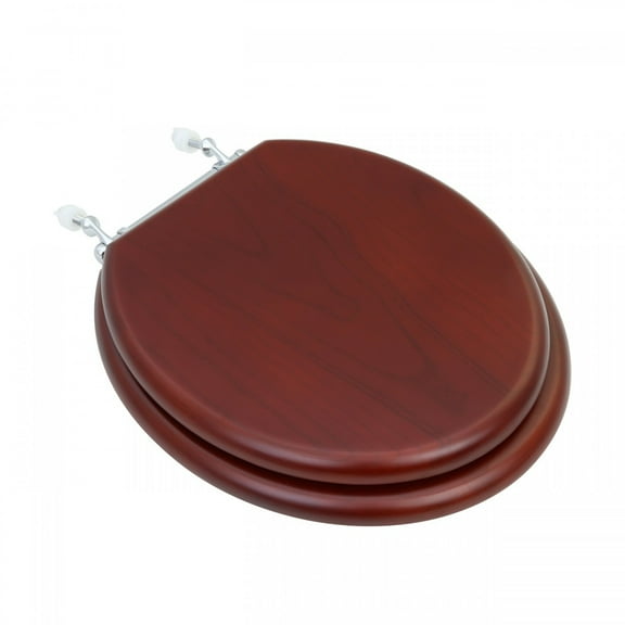 Renovator's Supply Wooden Round Toilet Seat with Lid Cherry Finish Seats for Toilet
