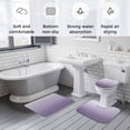 thumbnail image 5 of Purple Ombre Bath Mat 3 Piece Bathroom Rug Set, White Gradient Modern Abstract Art Non Slip Bath Rug Contour Mat and Toilet Lid Cover, Absorbent Shower Mats Soft Bath Rugs and Mats Sets, 5 of 8