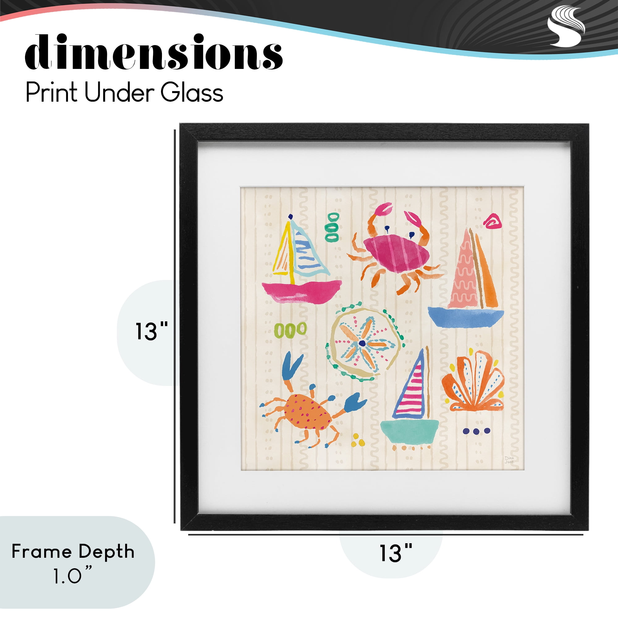 Stupell Industries Nautical Fine In The Sunshine Black Framed Print Under Glass, design by Dina June