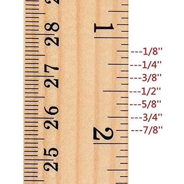 Paquete de 25 reglas de madera, reglas de 12 pulgadas, regla de medición de madera a granel, regla de oficina, 2 escalas Zhivalor CQ92