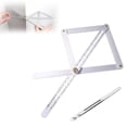 thumbnail image 1 of Aluminum Angle Finder Tool for Woodworking with Locking Mechanism, Silver Protractor, 1 of 6