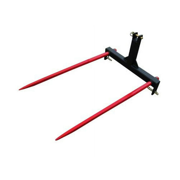 3 Point Attachment with 2 x 39" Hay Bale Spear, CAT-1 Convertible to Cat-2