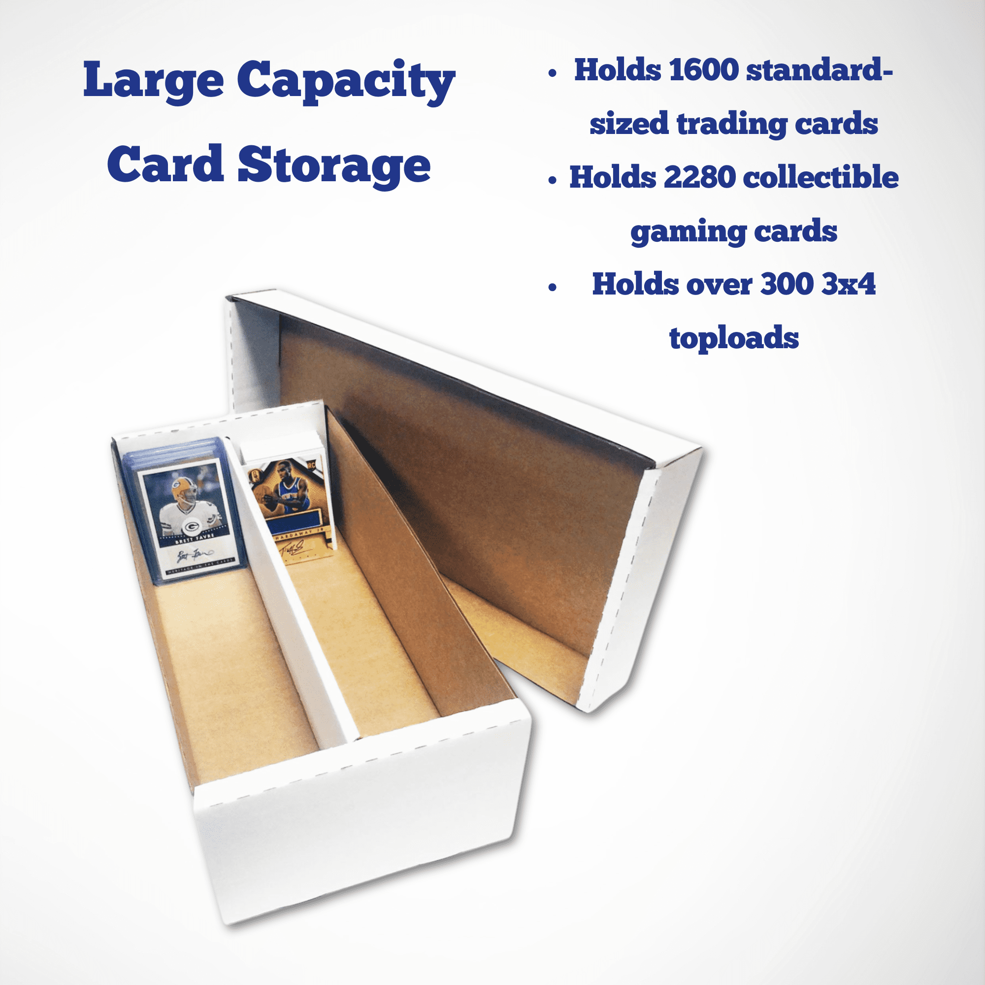 5) Max Protection Shoe Box Card Storage - Durable 2 Row Toploader