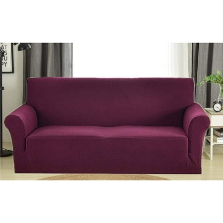 Argstar 1 Piece Stretch Non Slip Fuchsia Sofa Slipcover Washable Spandex Jacquard Cover Purple Red Fit Soft Furniture Protector For Leather And Couch 75 90 Large Magenta Soft Furniture Protector For Sofa, Light Pink Leather Sofa Cover