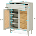 thumbnail image 6 of AsterOutdoor Mint Green Shoe Storage Cabinet with Adjustable Shelves & Drawer, White, 6 of 6