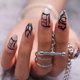 thumbnail image 2 of Uñas postizas con brillo de llama negra, uñas postizas brillantes medianas para mujeres y niñas, 24 unidades, 2 of 6