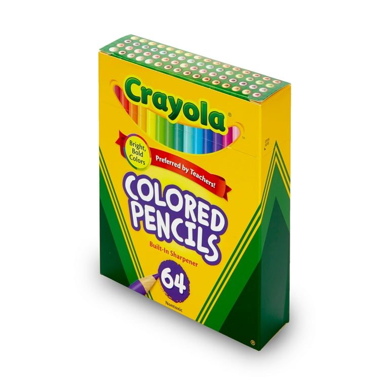 Crayola, Colored Pencil Set, 64-Colors, Thick Leads, non-toxic