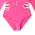 thumbnail image 2 of OGLCCG Girl's One Piece Rash Guard Long Sleeve Swimsuits Zipper Surfing Bathing Suits UPF 50+/Sun Protection Hawaiian Swimwear 6-15 Years, 2 of 4