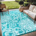 thumbnail image 1 of Alfombra impermeable para exteriores Findosom, 183 x 274 cm, reversible, azul, 1 of 9