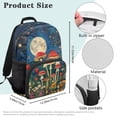 thumbnail image 7 of KUIFORTI Mushroom Moon Print Kids Backpack 17 Inch Large Capacity School Bag with Side Pockets for Elementary Primary Middle Back to School Essentials Gifts, 7 of 7