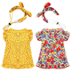 thumbnail image 1 of Conjunto de vestido floral de gato y perro vestido de primavera y verano de moda con diadema vestido floral rojo y amarillo Adepaton CPB-DE-LYY1952-3, 1 of 5