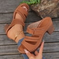 thumbnail image 6 of Mostsola Women's Heeled Sandals Open Toe Heel Slip on Slides Dress Shoes Orthopedic Sandals, 6 of 9